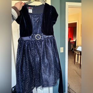 Blue girls dress. Size 16. Brand: Love byspecialoccasions.com